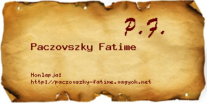 Paczovszky Fatime névjegykártya